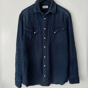 Taylor Stitch Western Shirt Indigo Crepe Size 42